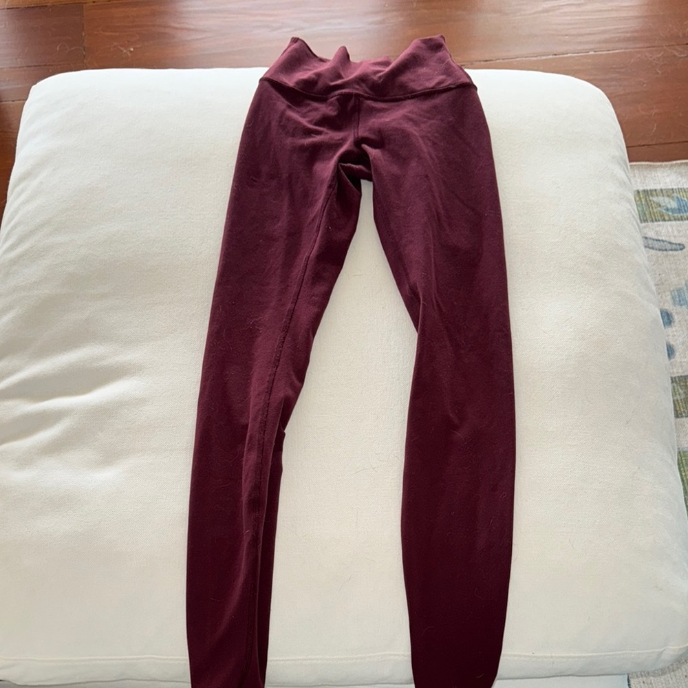 Lululemon Red Leggings High-Waisted Velvet